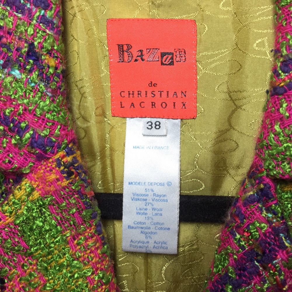 VTG 90’s CHRISTIAN LACROIX Tweed BOUCLE Blazer - Picture 6 of 9